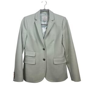 J. Crew Beautiful Mint green 100% Wool Blazer Size 8 Gold Buttons